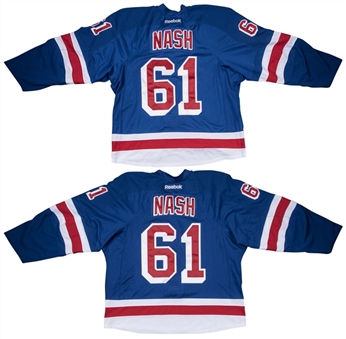 2014-15 Rick Nash Game Used New York Rangers Away Jerseys Lot of 2 (Steiner)